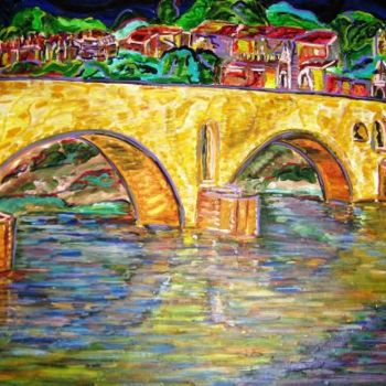 Painting titled "avignon" by Mark Salevitz, Original Artwork, Oil