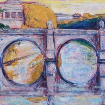 Peinture intitulée "Ponte Sant'Angelo.…" par Misha Sydorenko, Œuvre d'art originale, Huile Monté sur Châssis en bois