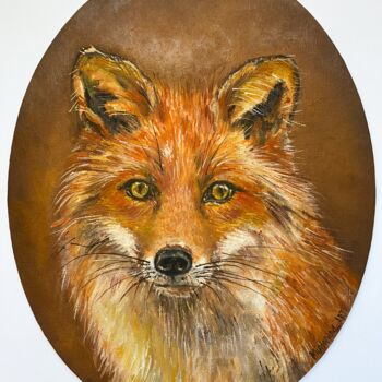 Painting titled "Mr Fox" by Mishanina Julia, Original Artwork, Oil