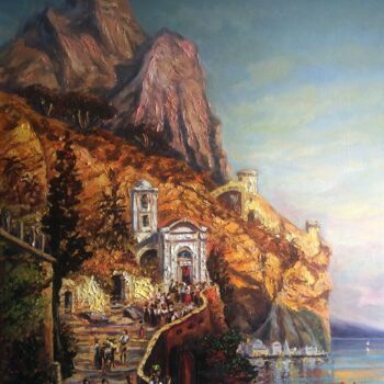 Peinture intitulée ""Утреннее посещение…" par Dmitry Lazarev, Œuvre d'art originale, Huile