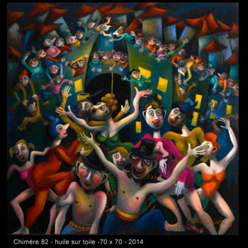 Pittura intitolato "Chimère 82" da Misha Wolinski, Opera d'arte originale, Olio