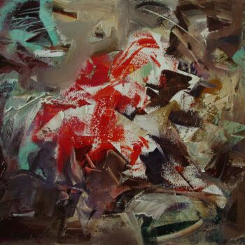 Peinture intitulée "variations with red" par Mishyra Vladimir, Œuvre d'art originale, Huile
