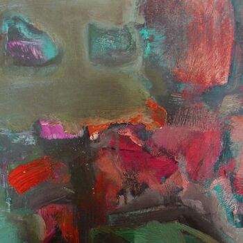 Pintura intitulada "burgundy abstraction" por Mishyra Vladimir, Obras de arte originais, Óleo