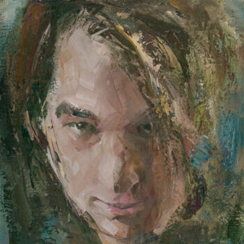 Painting titled "portrait of a young…" by Mishyra Vladimir, Original Artwork, Oil