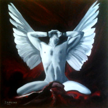 Schilderij getiteld "angel." door Basilovich, Origineel Kunstwerk, Olie