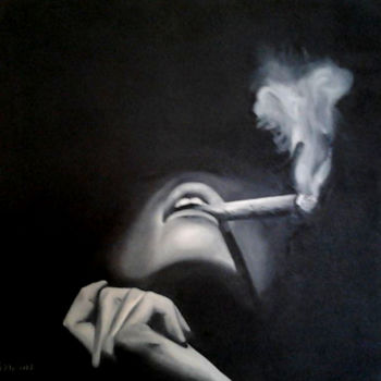 Malerei mit dem Titel "SMOKE" von Basilovich, Original-Kunstwerk, Öl