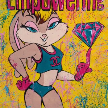 Painting titled "Lola ft. Empowering…" by Miss Rose Art Gallery, Original Artwork, Acrylic Mounted on Wood Stretcher frame