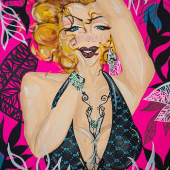 Painting titled "Marilyn Monroe" by Miss Rose Art Gallery, Original Artwork, Acrylic Mounted on Wood Stretcher frame