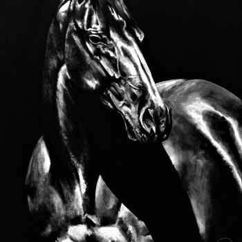 Painting titled "Lone Horse" by Melissa Dawley, Original Artwork, Acrylic