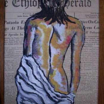 Malerei mit dem Titel "Elle sortie de bain" von Missduval, Original-Kunstwerk, Öl