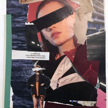 Collages getiteld "la melancolie" door Miss Eclectic, Origineel Kunstwerk, Papier