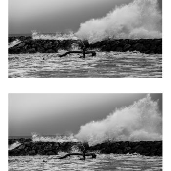 Fotografia intitolato "Mer en colère" da Armelle Llobet, Opera d'arte originale, Fotografia digitale