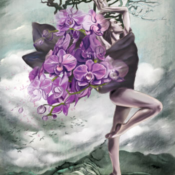 Digital Arts titled "Dance (Wild Orchid)" by Olha Vicockaya, Original Artwork, Digital Painting