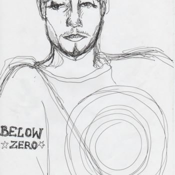Drawing titled "Below Zero" by Missterre Apocalypse, Original Artwork, Ballpoint pen