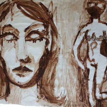 Peinture intitulée "Femme marron" par Missterre Apocalypse, Œuvre d'art originale, Acrylique