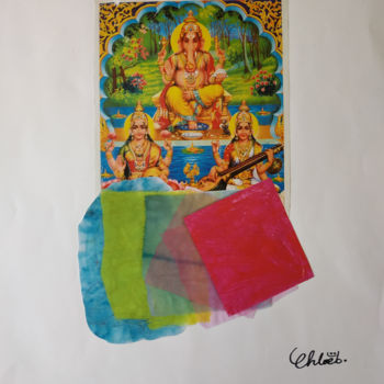 Collages intitulée "Ganesh 21" par Missterre Apocalypse, Œuvre d'art originale, Découpages