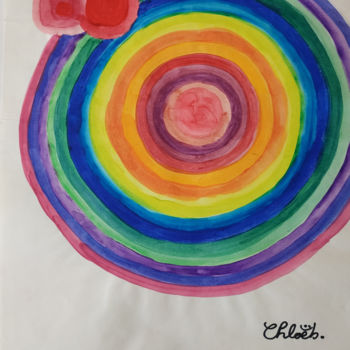 Peinture intitulée "Cercles de couleurs…" par Missterre Apocalypse, Œuvre d'art originale, Encre