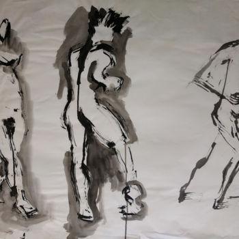 Peinture intitulée "Scène de nus en mou…" par Missterre Apocalypse, Œuvre d'art originale, Acrylique