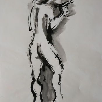 Peinture intitulée "Homme nu 1" par Missterre Apocalypse, Œuvre d'art originale, Acrylique