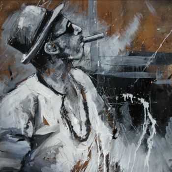 Painting titled "Playlist Black Man" by Mister J, Original Artwork