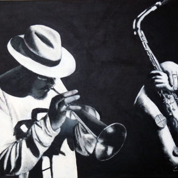 Painting titled "le jazz" by Mister5840, Original Artwork, Acrylic