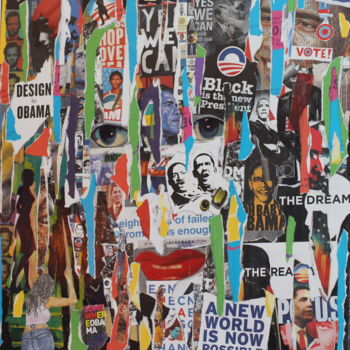 Collages intitulée "Design Obama" par Mister.Mo, Œuvre d'art originale, Collages