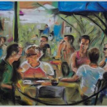 Painting titled "Cafe Scene" by Mitchell Mcintyre, Original Artwork