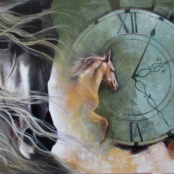 Картина под названием "Chasing The Time_07" - Mithu Biswas, Подлинное произведение искусства, Акрил