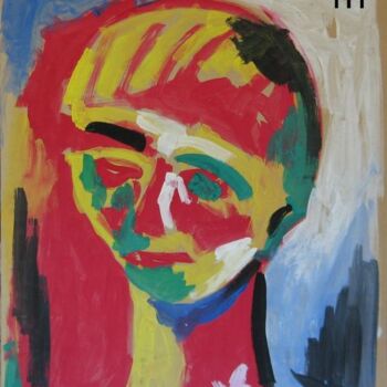 "face mask 5" başlıklı Tablo Mi Tina tarafından, Orijinal sanat, Zamklı boya