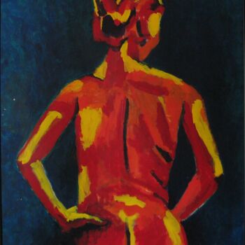 Pintura titulada "Orange Nude" por Mi Tina, Obra de arte original, Oleo