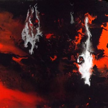 Peinture intitulée "Volcan" par Mitty, Œuvre d'art originale, Acrylique