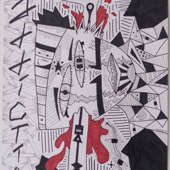 Painting titled "ADDICTION" by Mixixviii, Original Artwork, Marker
