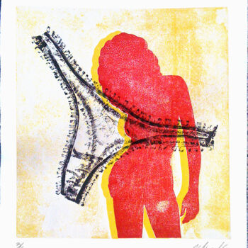 Incisioni, stampe intitolato "Fetichisme" da Mizael C., Opera d'arte originale, Collagraphy