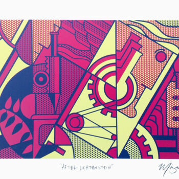 Gravures & estampes intitulée "After Lichtenstein" par Mizael C., Œuvre d'art originale, Sérigraphie