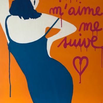 Painting titled "QUI M'AIME" by Jo Y Posso, Original Artwork, Acrylic
