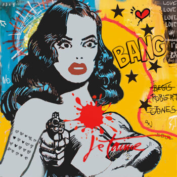 Painting titled "Bang" by Jo Y Posso, Original Artwork, Acrylic Mounted on Wood Stretcher frame