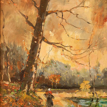 Painting titled "L'Automne" by Raymond Boduin, Original Artwork, Oil