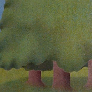 Peinture intitulée "Trois arbres sous u…" par Marie José Malargé, Œuvre d'art originale, Gouache