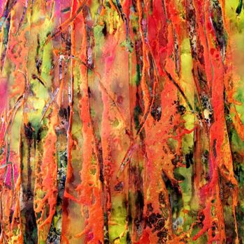 Painting titled "Red fall" by Maria Ro Art, Original Artwork, Acrylic