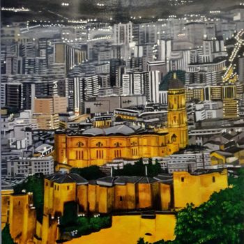 Pittura intitolato "Málaga bella" da Tovar, Opera d'arte originale, Olio Montato su Pannello di legno