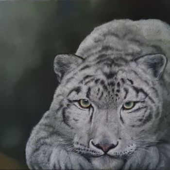 Painting titled "Snow Leopard" by Marika Jaeger, Original Artwork, Acrylic