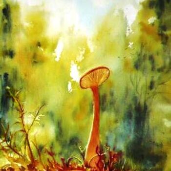 Painting titled "Champignon des Bois" by Marie-Jeanne Bronzini, Original Artwork