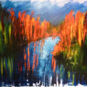 Peinture intitulée "Lumière d'automne" par Mjg Artiste Peintre, Œuvre d'art originale