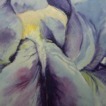 Painting titled "iris bleu clair" by Planson Marie-José, Original Artwork
