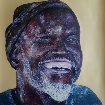 Peinture intitulée ""Les traits du vécu"" par Paul Onobiono, Œuvre d'art originale, Acrylique