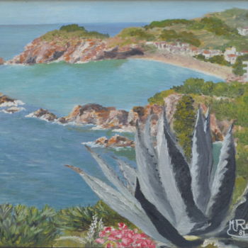 Painting titled "Costa Brava" by Marie-Josée Reyes, Original Artwork, Oil