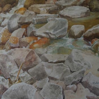 Pintura intitulada "the stoney world.jpg" por Mahmudjusan, Obras de arte originais, Aquarela