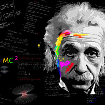 Digitale Kunst getiteld "A. Einstein" door Grafickoncept, Origineel Kunstwerk, 2D Digital Work