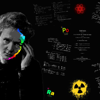 Grafika cyfrowa / sztuka generowana cyfrowo zatytułowany „Marie Curie Pop Art” autorstwa Grafickoncept, Oryginalna praca, 2D…