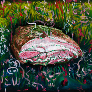 Painting titled "Meat" by Mk Anisko, Original Artwork, Oil